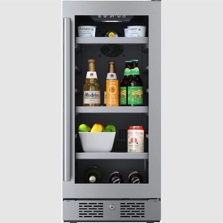 Avallon 15 Inch Wide 86 Can Beverage Center with LED Lighting ABR152SGRH
